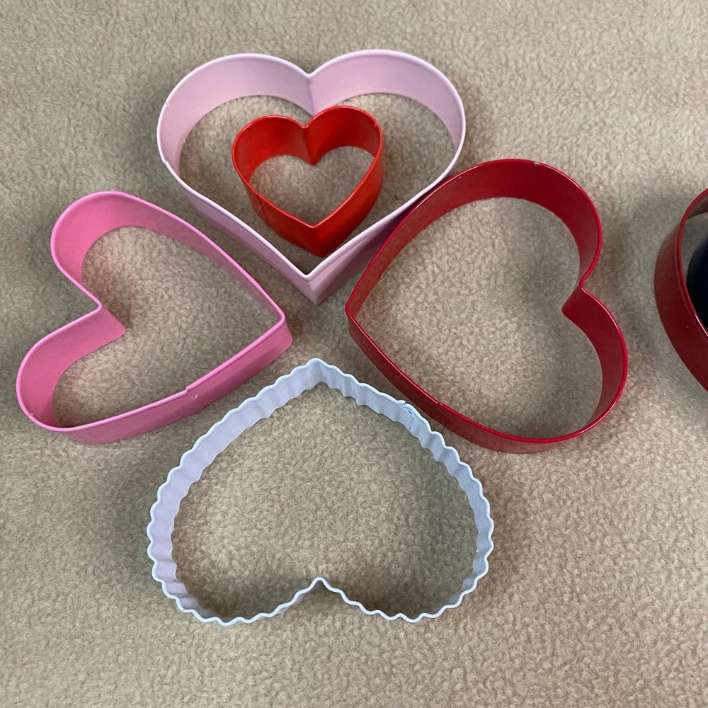 Heart Cookie Cutters Set 10 Pieces Baking Crafting Valentines Day Party Pancakes